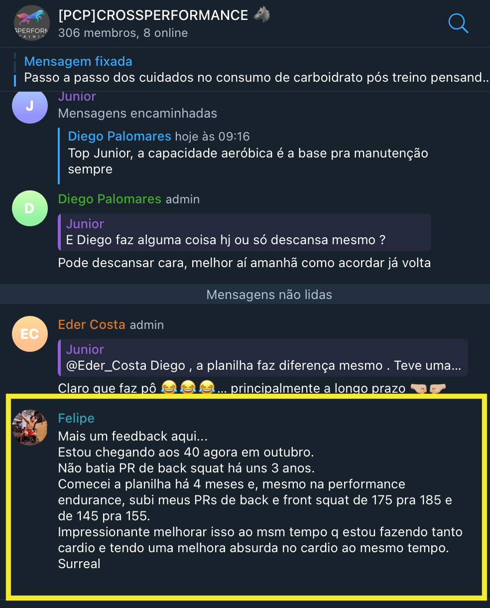 Depoimento de atleta CrossPerformance