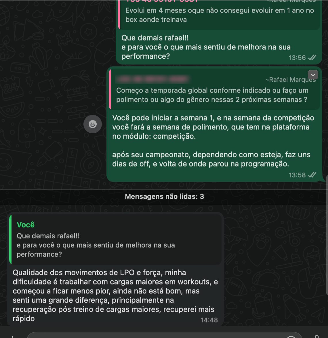 Depoimento de atleta CrossPerformance
